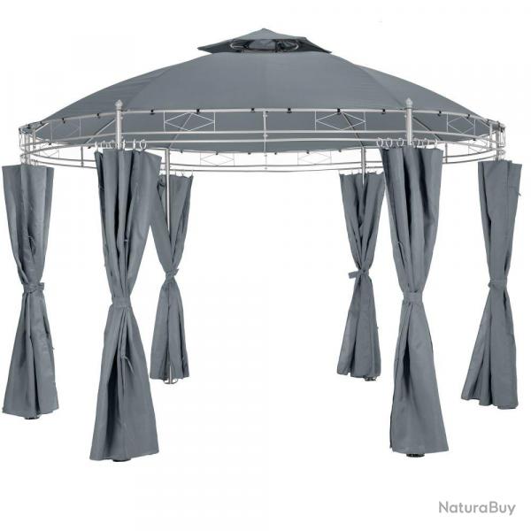 Tonnelle abri de jardin diamtre 3,5 m gris anthracite 2208176
