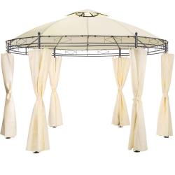 Tonnelle abri de jardin diamètre 3,5 m crème 2208175