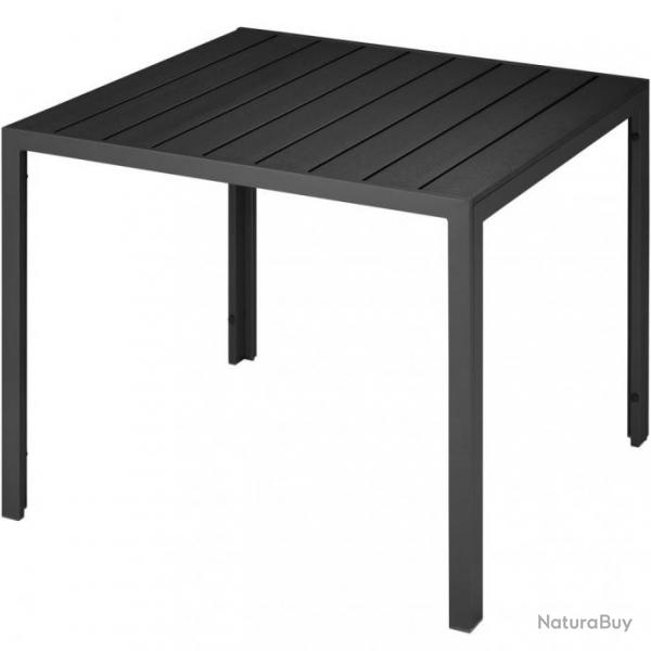 Table de jardin carre moderne aluminium 90 x 90 cm noir 2208257