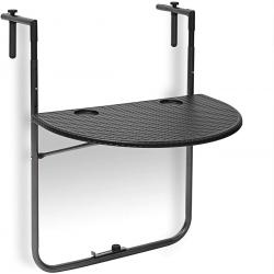 Table de balcon pliante pliable 3 niveaux réglable noir 13_0002691