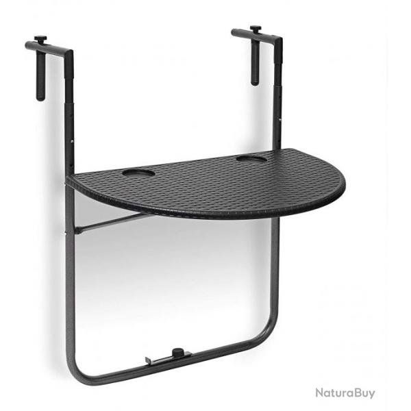 Table de balcon pliante pliable 3 niveaux rglable noir 13_0002691