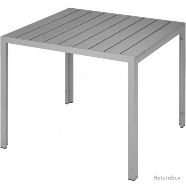Table de jardin aluminium carre 90 x 90 cm gris 2208256