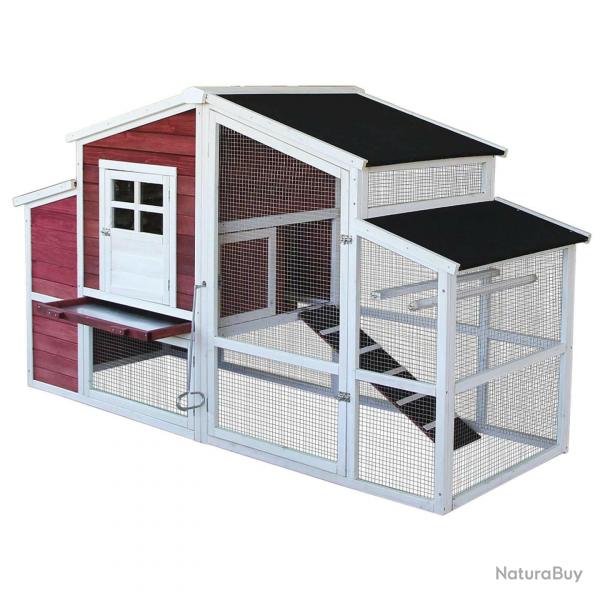 Poulailler XXL avec espaces extrieurs abri plus large toit tar 200 cm 16_0002614