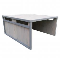 Garage robot tondeuse toit en pente bois massif abri 80 cm gris 16_0001231