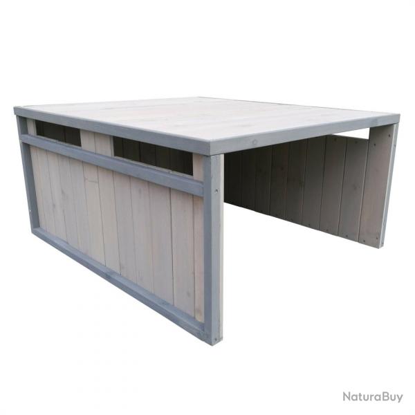 Garage robot tondeuse toit en pente bois massif abri 80 cm gris 16_0001231