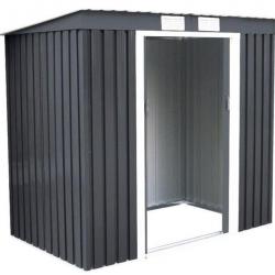 Abri de jardin en métal cabane à outils en tôle galvanisée 213 x 130 x 173 cm gris 20_0000097