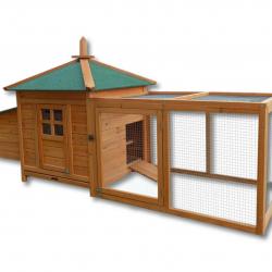 Cabane clapier à lapins rongeurs poulailler lapinière ou autres petits animaux 165 cm en bois brun