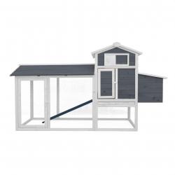 Poulailler clapier lapinière grand espace libre nichoir 204,2 cm gris 16_0000586