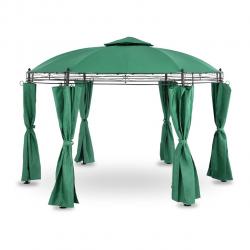 Pergola pavillon barnum tonnelle tente abri gazebo de jardin terrasse beige vert - diamètre 3,50 m