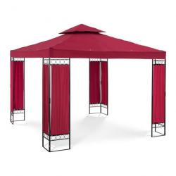 Pergola pavillon barnum tonnelle tente abri gazebo de jardin terrasse rouge bordeaux 3 x 3 m 160 g/