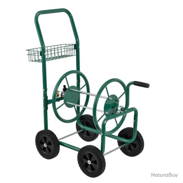 Enrouleur de tuyau d'arrossage 3/4 pouce mtal 92 cm vert 03_0001641