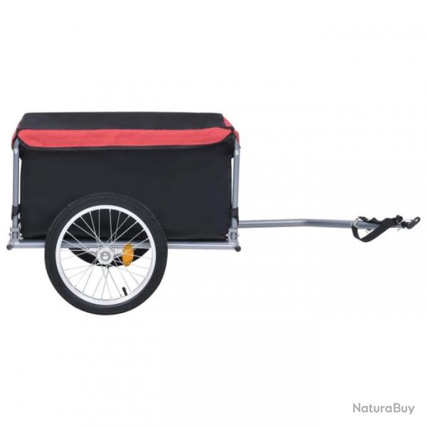 Remorque de bicyclette Noir et rouge 65 kg 92588