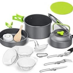 Kit d'ustensiles de cuisine de camping 14 pièces en aluminium - Livraison gratuite et rapide