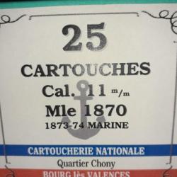 11 mm 1870 / 11mm 1873-74 Marine: Reproduction boite cartouches (vide CARTOUCHERIE NATIONALE 8836086