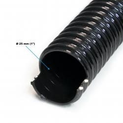 Tuyau d'aspiration 5 m diamètre 25 mm (1") spirale renforcement annelé l'eau noir 16_0001583