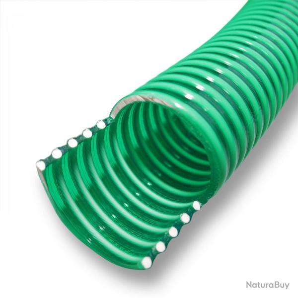Tuyau d'aspiration 10 m  pression diamtre 32mm (1 1/4") spirale renforcement vert 16_0001624