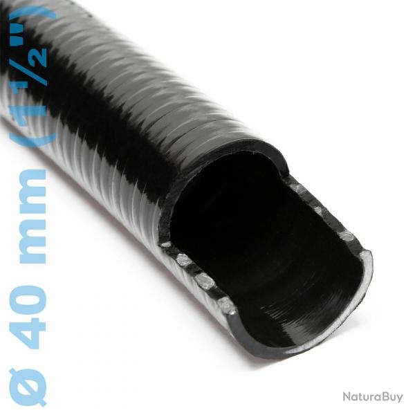 Tuyau bassin 25 m PVC diamètre 38 mm 550g/m pompe étang eau noir 16_0001614