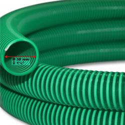 Tuyau d'aspiration 5 m à pression diamètre 38 mm (1 1/2") spirale renforcement vert 16_0001590