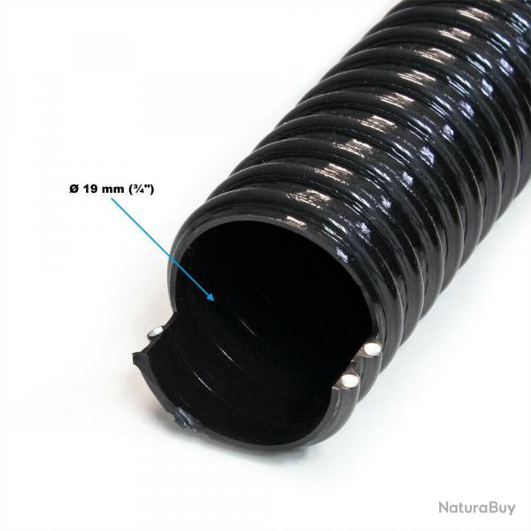 Tuyau d'aspiration 5 m spiral diamtre 19 mm (3/4") noir tuyau d'aspiration koi bassin noir 16_000