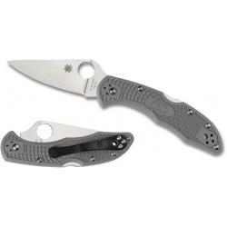 Couteau Spyderco Delica Gray handles Acier VG-10 Manche FRN Made In Japan SC11FPGY