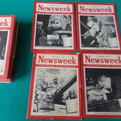 Lot de 48 revues Newsweek de 1945 à 1948.