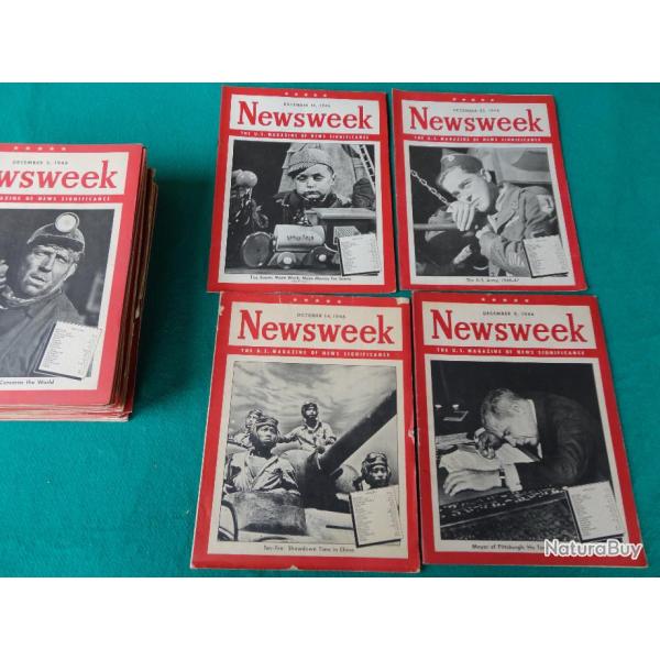 Lot de 48 revues Newsweek de 1945  1948.