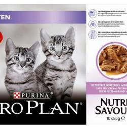 PROPLAN CAT NUTRISAVOUR WET KITTEN DINDE EN SAUCE 10X85GR