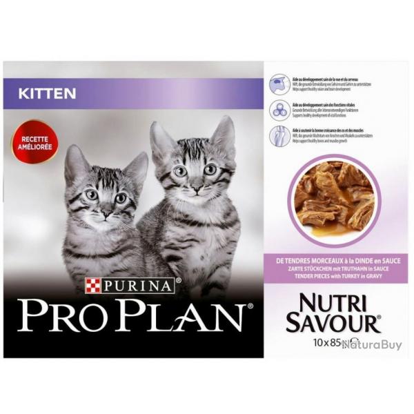 PROPLAN CAT NUTRISAVOUR WET KITTEN DINDE EN SAUCE 10X85GR