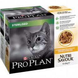 PROPLAN CAT STERILISED ADULT POULET EN SAUCE 10X85GR