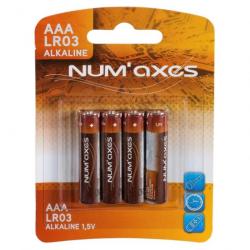 Blister 4 piles Num'Axes - AAA LR03 alcalines 1,5 V