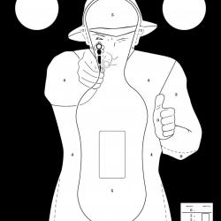 100 cibles silhouette Police 51 x 71 cm Blanche sur fond noir