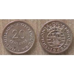 Angola 20 Centavos 1948 Portugal Colonie Piece Centavo Escudos Escudo