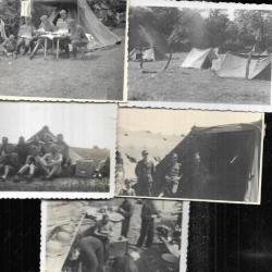 lot de 5 photos soldats allemands non situées différentes tentes