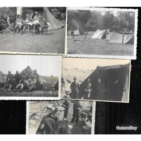 lot de 5 photos soldats allemands non situes diffrentes tentes