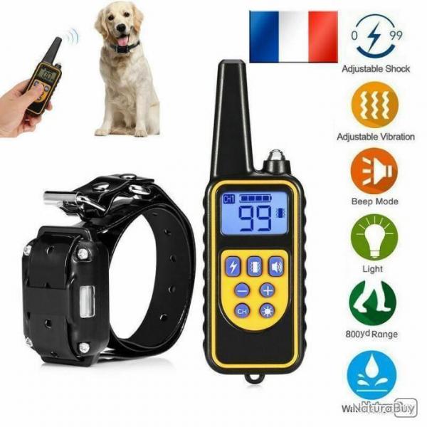 Starter Collier de Dressage port de 800M Electrique Animaux de Compagnie Tlcommande Etanche Chien