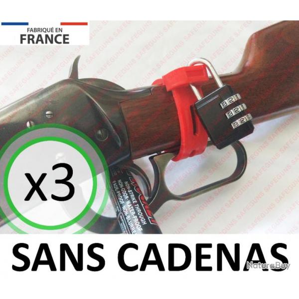 *PROMO* X3 Verrou de scurit pour carabine  levier *SANS CADENAS*