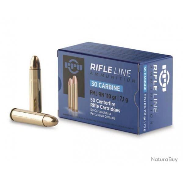 Boite de 50 munition calibre 30m1 carabine usm1 PPU FMJ 7.13gr partisan partisan en stock