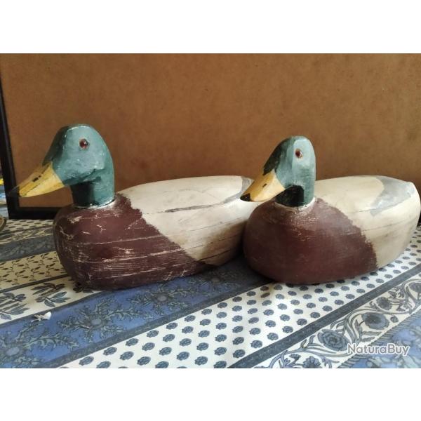 2 appelants de canards colverts bois