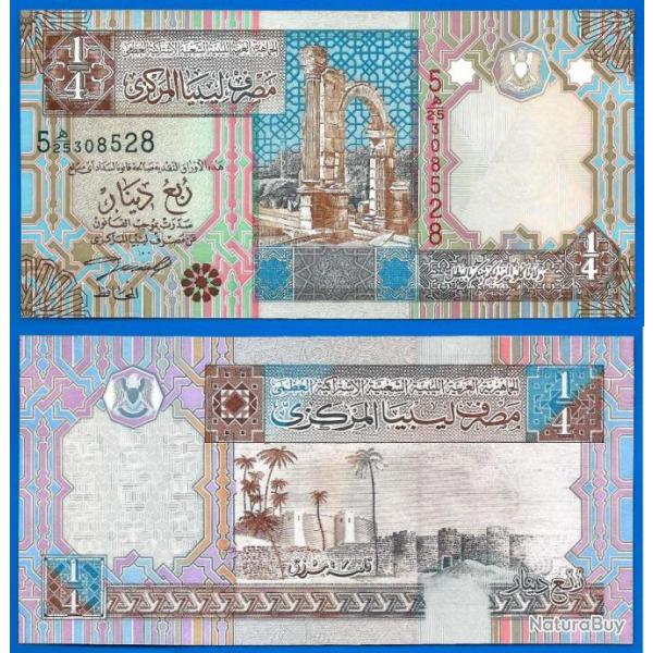 Libye 1/4 De Dinar 2002 Billet NEUF Dinars Fortification Quart De Dinar