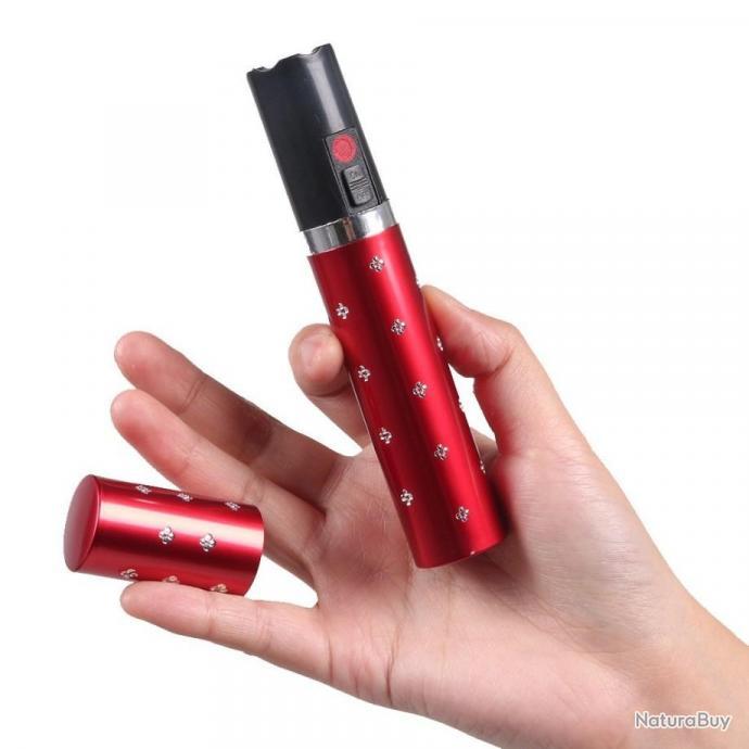 Shocker de défense electrique 2.500 000 Volts forme rouge a lèvre BLEU avec  Lampe Led - Rouge à lèvres shocker (3988257)