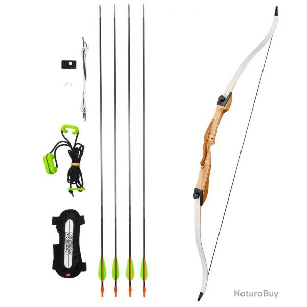 Kit arc de loisir en bois Ragim Wildcat ( partir de 12 ans) 26 lbs Gaucher (LH) 70"