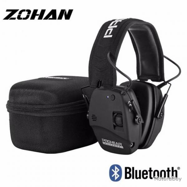 Casque anti-bruit lectronique bluetooth 22dB Zohan avec sa valise de transport