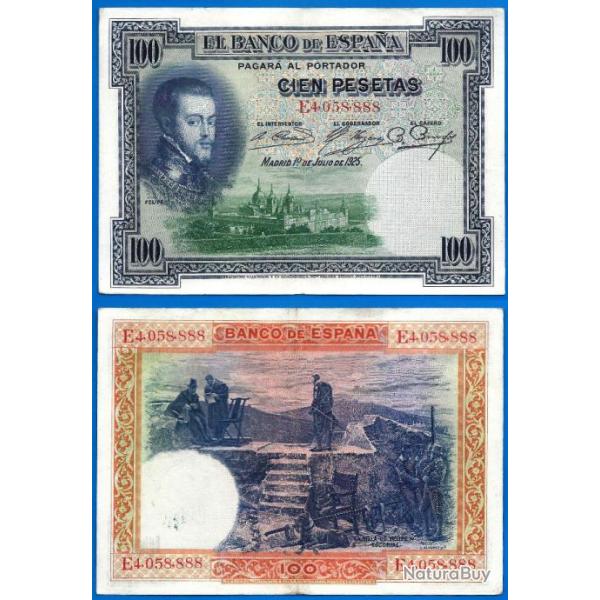 Espagne 100 Pesetas 1925 Europe Felipe 2 Billet Peseta Spain