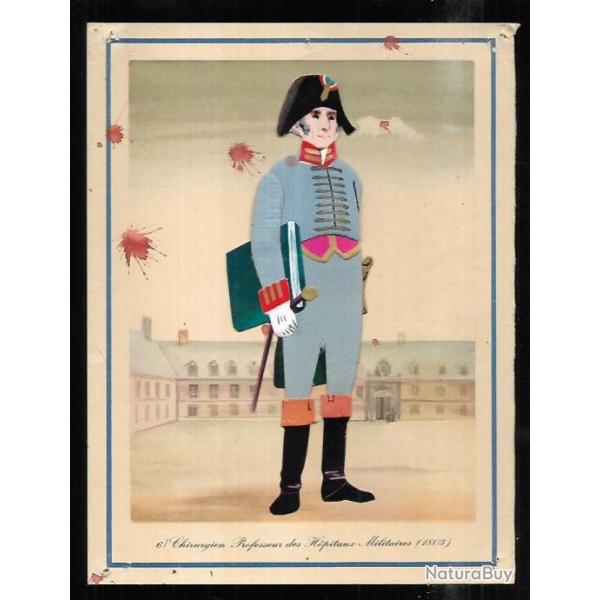 chirurgien professeur des hopitaux militaires 1803 premier empire , gravure en relief carton publici