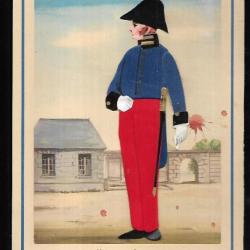 médecin adjoint 1833 , gravure en relief carton publicitaire