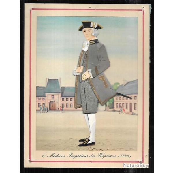 mdecin inspecteur des hopitaux 1775 , gravure en relief carton publicitaire