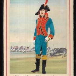 officier de santé en chef près des armées 1798 , gravure en relief carton publicitaire