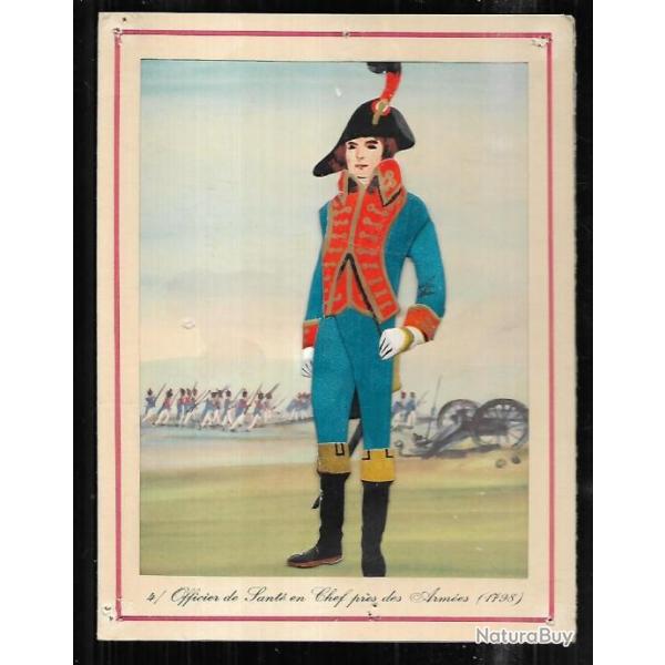 officier de sant en chef prs des armes 1798 , gravure en relief carton publicitaire