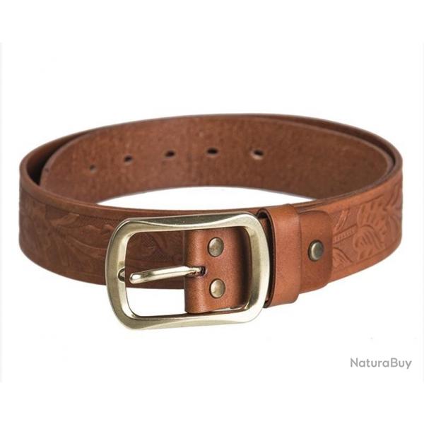 Ceinture western en cuir 100cm marron