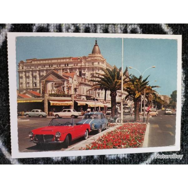 Carte postale de la Croisette Cannes Fiat Renault Peugeot